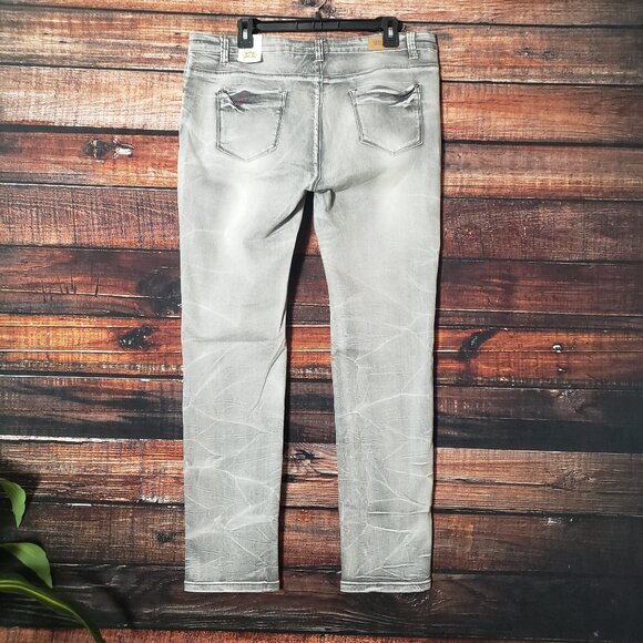 NWT Iris Jeans Size 20 Gray Marbled Distressed Stretch Denim Slim Fit - Picture 3 of 15